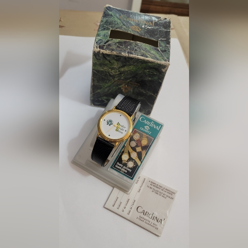 Cardinal Quartz Watch~ Vintage~Unused~Lloydminster Sask/ Alta~ Advertising